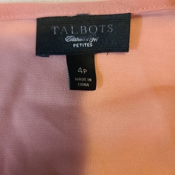 Talbot's Pink Sheer Blouse, 4Petite - Picture 2 of 4
